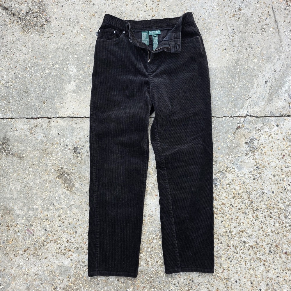 Vintage Lauren‎ Jeans Corduroy Pants 30x29.5 Black 90s Green Label Quiet Luxury